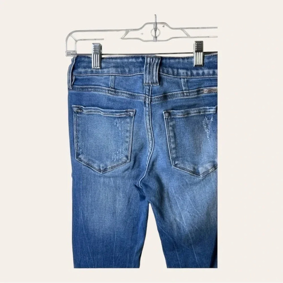 0857. KANCAN DENIM JEANS SIZE 24 DISTRESSED‎ WITH SHARK BITE HEM - Picture 8 of 10